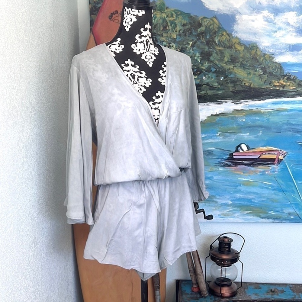 ⭐️Elan, Softest Gray, Lightweight Romper, Perfect From Beach to Brunch, Rayon, M - Picture 6 of 11